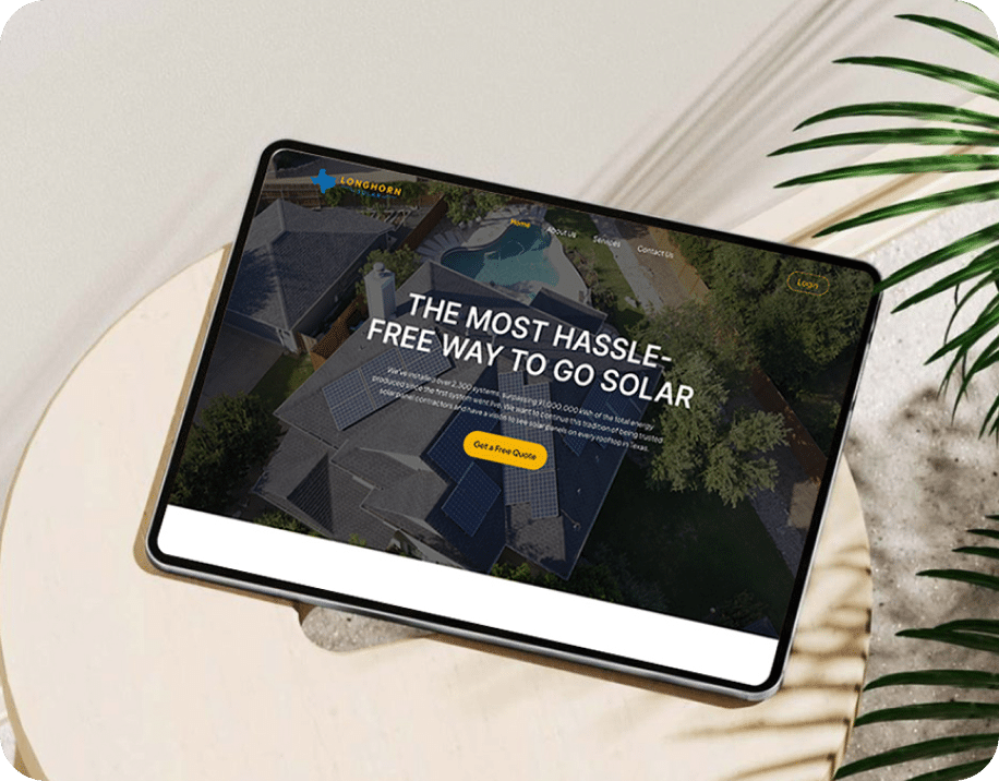 website design for solar contractors